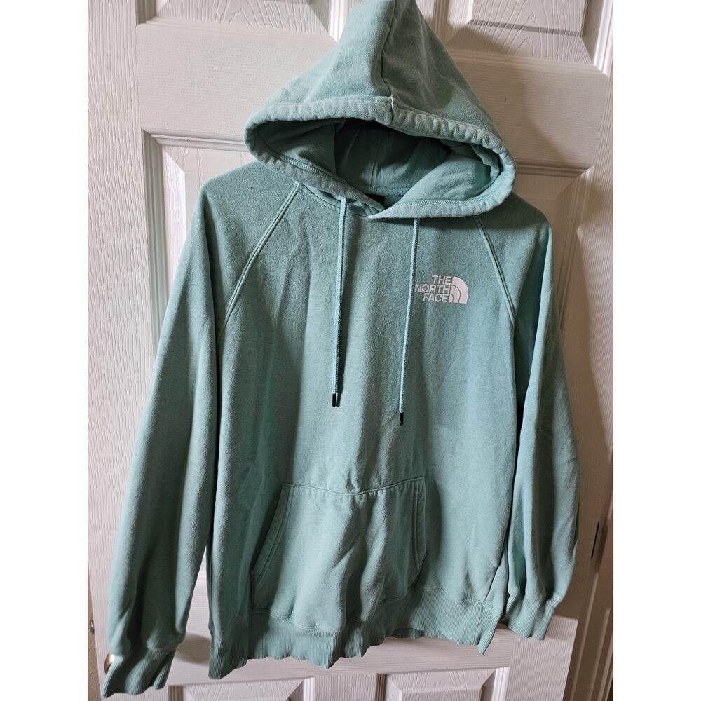 The North Face Women’s M Hoodie Mint Green Elk Graphic Pullover Sweatshirt